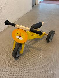 Triciclo bicicletta di legno, bimbi