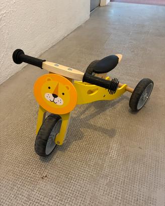 Triciclo bicicletta di legno, bimbi