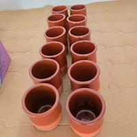 Sette di 12 bicchieri in terracotta