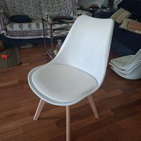 Set di 4 sedie bianche con imbottitura