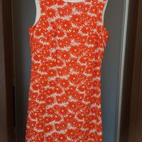 abito corto a fiori bianco e rosso