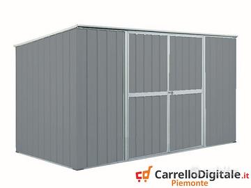 Casetta giardino in Acciaio 345x186 grigio chiaro