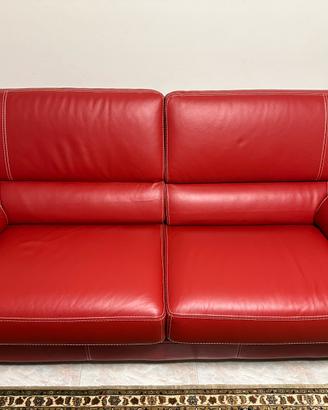 Divano letto in pelle rosso