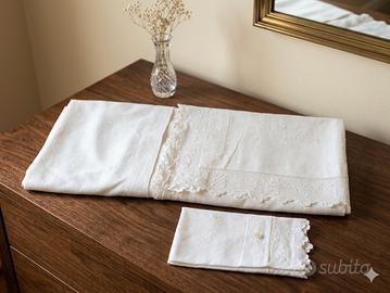 Raro corredo vintage 6 pezzi fatto a mano con rica