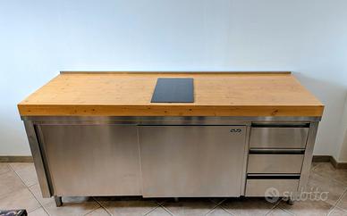 Mobile da cucina Inox con piano cottura