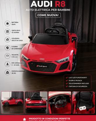 Audi R8 Sport Bambini 12V Come Nuova + Telecomando