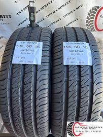 2 PNEUMATICI 195/60 R16C UNIROYAL ESTIVE SEMINUOVE