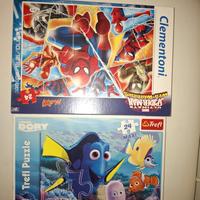 2 puzzle:  Spiderman, Dory Disney e 1 memory card