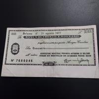 MINI ASSEGNO 200 LIRE 1977 BANCO TRENO E BOLZANO
