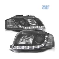 FARI AUDI A3 8P LUCE DIURNA REALE FONDO NERO