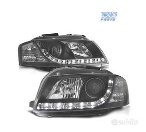 FARI AUDI A3 8P LUCE DIURNA REALE FONDO NERO