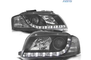 FARI AUDI A3 8P LUCE DIURNA REALE FONDO NERO