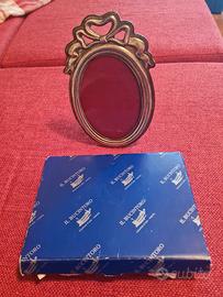 CORNICE PORTAFOTO OVALE argento 800 anticato IL BU