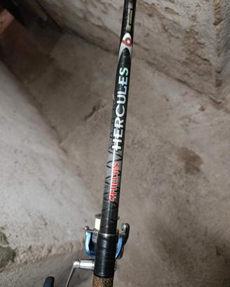 Canna da pesca  in carbonio Falcon + Mulinello 