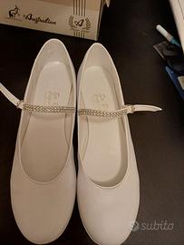 Ballerine bianche cerimonia bambina 39