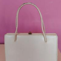 Borsa bianca in pelle artigianale