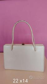 Borsa bianca in pelle artigianale