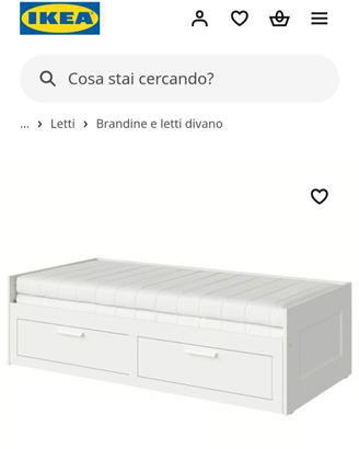 Letto divano  2 cassetti Ikea Brimnes