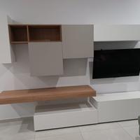 Parete attrezzata moderna bianco/tortora – Ottime 