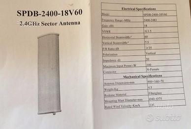 Antenna settoriale 2.4GHz-18V60 NUOVA