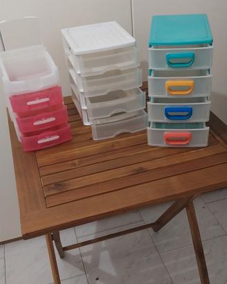 Tris mini cassettiere in plastica 