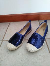 Espadrillas con paillettes blu