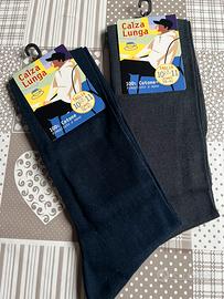 Calze uomo lunghe cotone grigio blu
