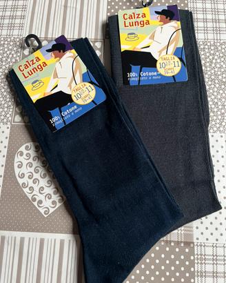 Calze uomo lunghe cotone grigio blu