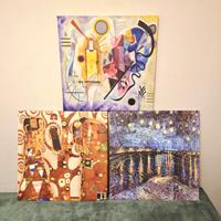 Quadri 3 tele artisti 43x43 come nuove