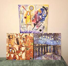 Quadri 3 tele artisti 43x43 come nuove