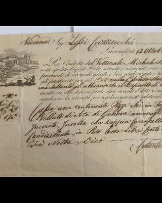 Eccezionale documento originale datato Livorno1810