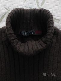 Maglione dolcevita marrone a costine - Taglia M/L