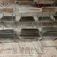 Sedie apribili in ferro e legno