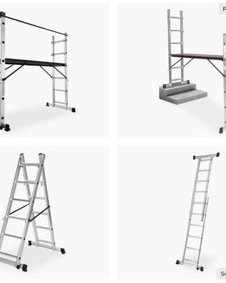 Scala Alluminio 4 in 1 Multifunzione con Piattafor