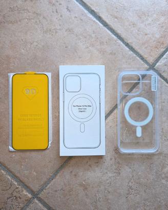Cover MagSafe + Vetro protettivo iPhone 14 Pro Max