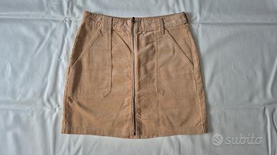 Gonna velluto beige Hollister