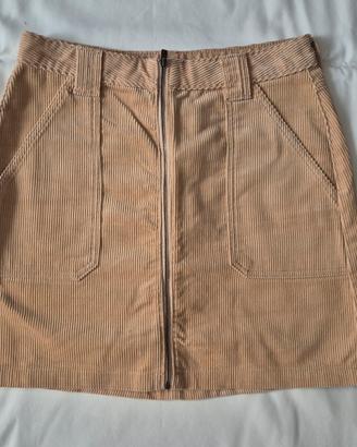 Gonna velluto beige Hollister