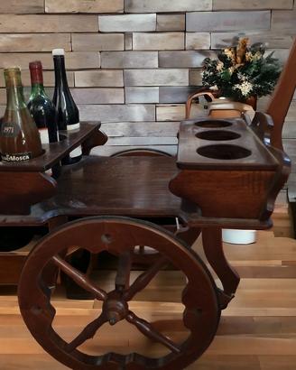 carrello bar portavivande anni 50/60 in legno mas