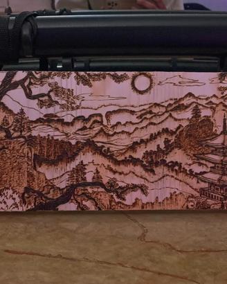 PAESAGGIO GIAPPONESE SU LEGNO