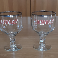 Coppia n.2 calici bicchieri birra CHIMAY anni 80