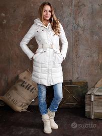 Capotto Bianco Piumino Lungo in Vera Piuma d’Oca