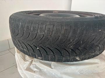 coppia ruote fiat 500 con catene da neve nuove