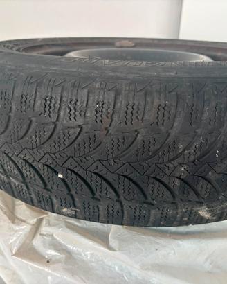 coppia ruote fiat 500 con catene da neve nuove