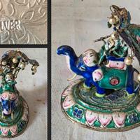 elefante indiano argento laccato vintage,si sped.