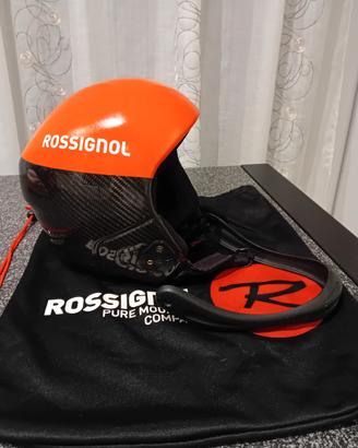 Casco fis  rossignol carbonio & mentoniera