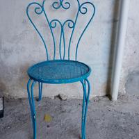 12 sedie da giardino in ferro battuto vintage