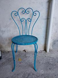 12 sedie da giardino in ferro battuto vintage