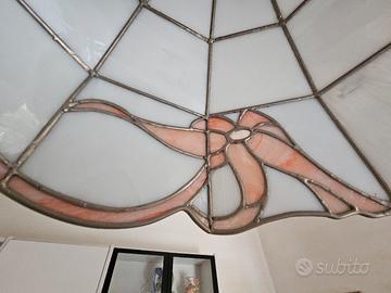 lampadario stile tiffany in vetro legato a piombo