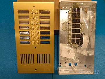 PULSANTIERA CITOFONO ALLUMINIO ORO 14 PULSANTI