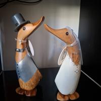 Coppia papere sposi in legno dcuk